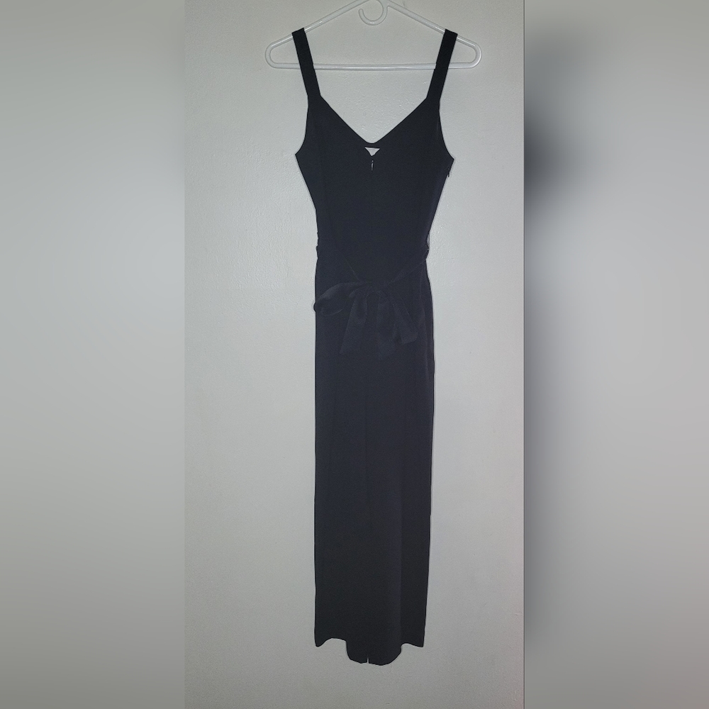 Aritzia Little Moon Petunia Jumpsuit Black Women's Size 4 Tie Belt Pockets Chic